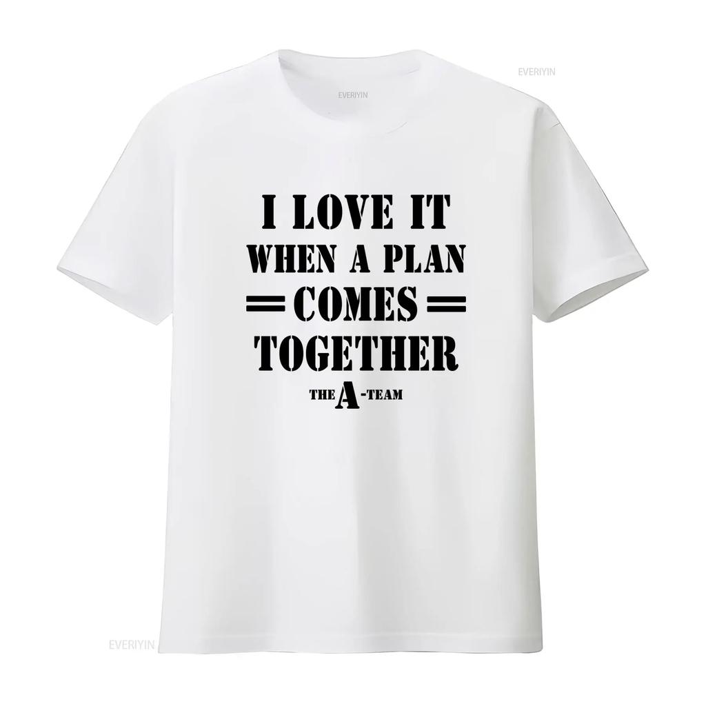 Мужская футболка A Team I Love It When Plan Comes Together Ганнибал Слоганы Цитаты винтажная Стирка Выцветание Растянута немного