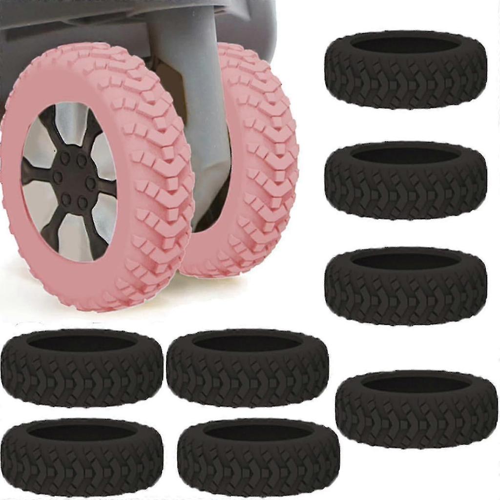 8pcs Silicone Luggage Wheel Cover, Luggage Compartment Wheel Protection Cover, Noise Reducing Shockproof New Luggage Protection Covers - Ri
