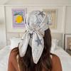 Conch Starfish Print Scarf Sea Star Shell Silk Scarf Retro Satin Hijab  Waist Scarf
