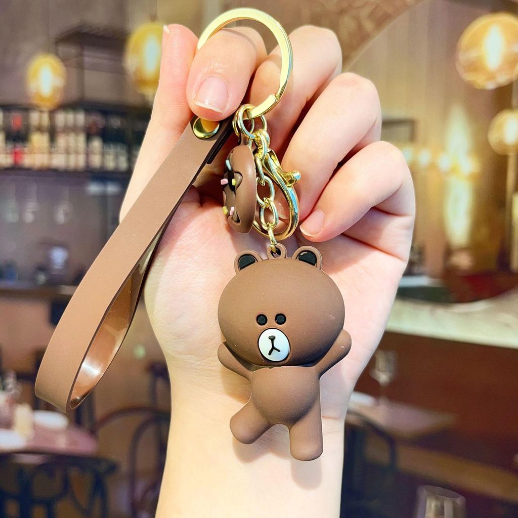 Корейский мультяшный брелок с изображением медведя и кролика - милый подарок