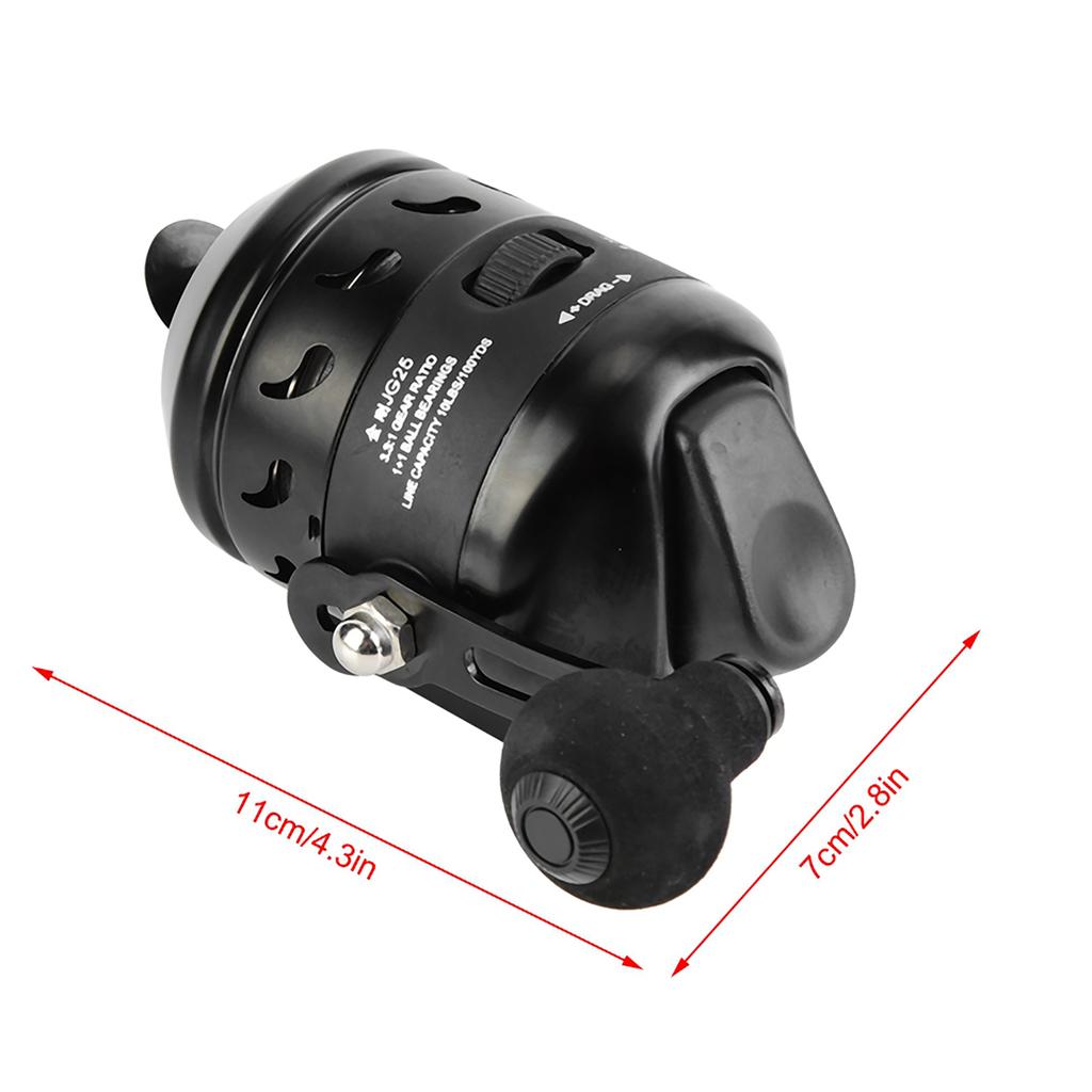 Черная литейная спиннинговая катушка с внутренней леской для стрельбы по рыбе, закрытая рыболовная катушка