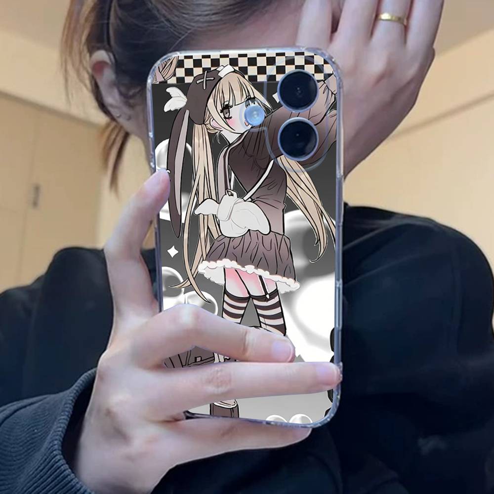 Angel tsundere girl anime cute Clear Silicone Soft TPU Phone Case For iphone 17 16 15 14 Plus 13 12 Mini 11 Pro Max Shell Capa