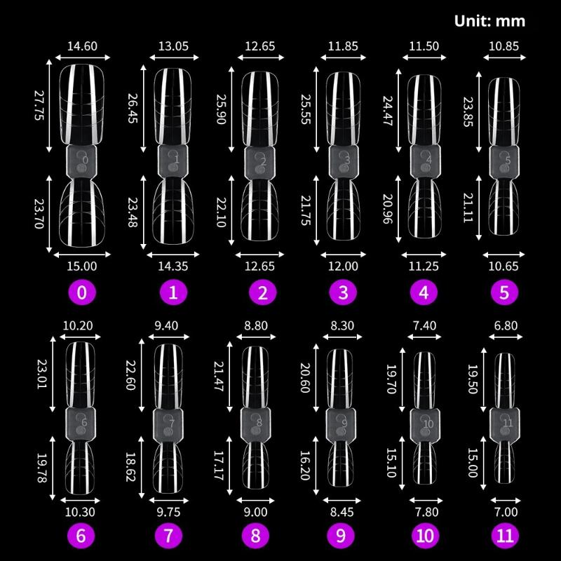Набор двухсторонних двойных форм 240 шт. для полигеля для ногтей миндалевидной формы, формы для акриловых ногтей в форме гроба, набор форм для наращивания ногтей для DIY маникюра
