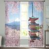 Гора Фудзи с вишневым деревом, прозрачные шторы, вуаль для спальни, занавеска для гостиной, окна, прозрачные шторы для кухни, тюлевые шторы