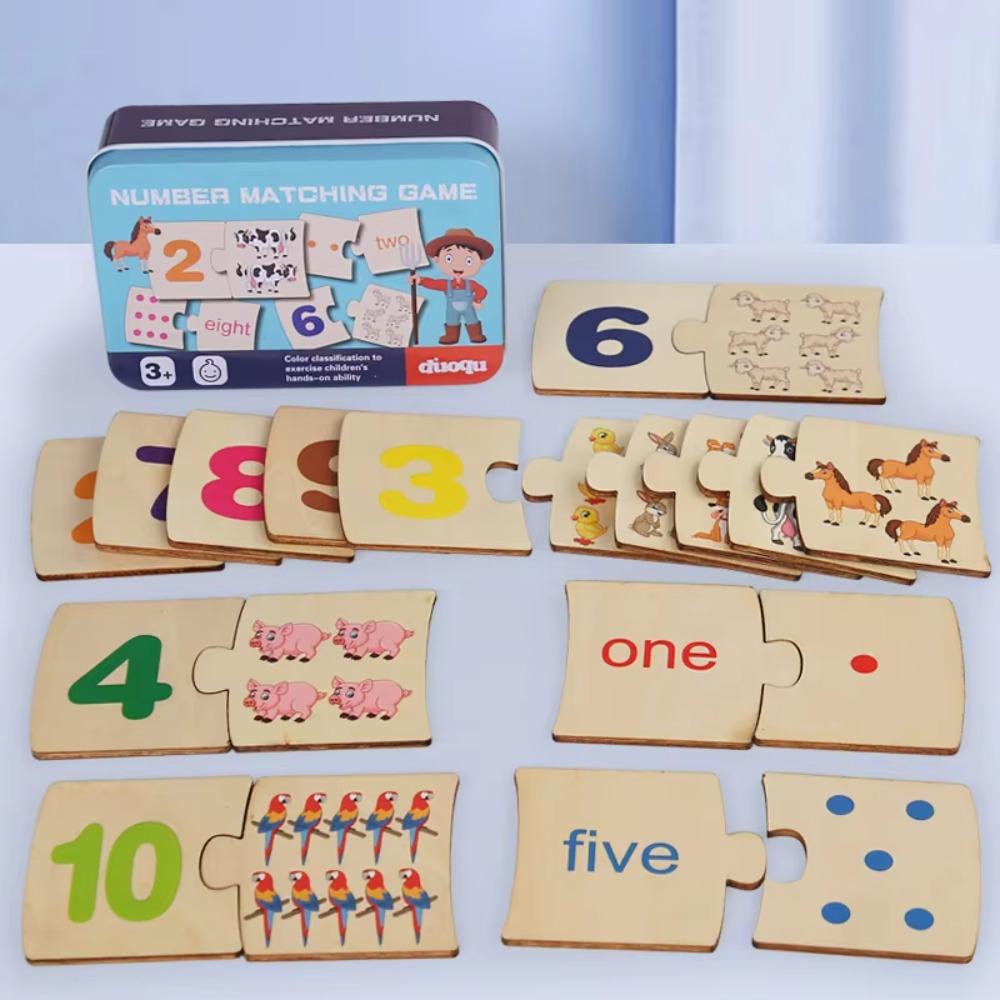 Points Brain Traing Toys Cartoon Animal Number Matching Card Game Number Matching Toys Kids