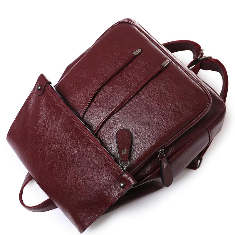 Women Fashion Backpacks Shoulder School Bags for Teenage Girls Preppy Style Bookbag PU Leather Rucksack Female Knapsack