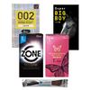 ZONE Изумительная Бабочка Увлажняющие Okamoto 002 Стандартные Супер Большие для Мужчин Большие Презервативы, Натуральный Латекс, Размер L, Набор из 4 Штук, Включает 1 Стик Смазки