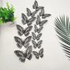 12Pcs 3D Hollow Butterfly Wall Decal Mirror Wall Stickers For Kids Room Home Wall Decoration Fridge Sticker Wedding Party