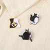 Artistic Cat Design Enamel Pin Durable Brooch For Trendy Unisex Animal Fashion