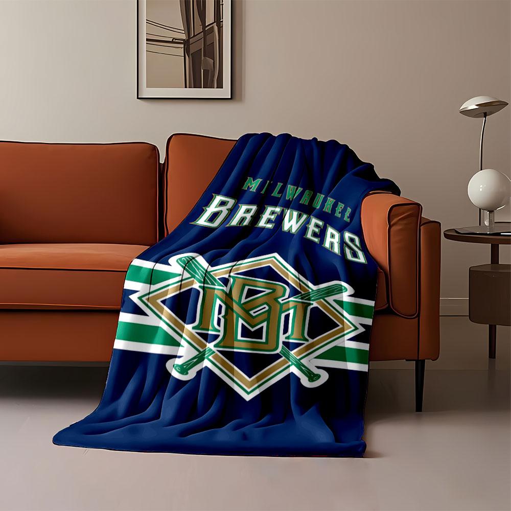 Milwaukee Brewers Logo Blanket print blanket soft and cozy perfect for the living room bed sofa or a nap,gift