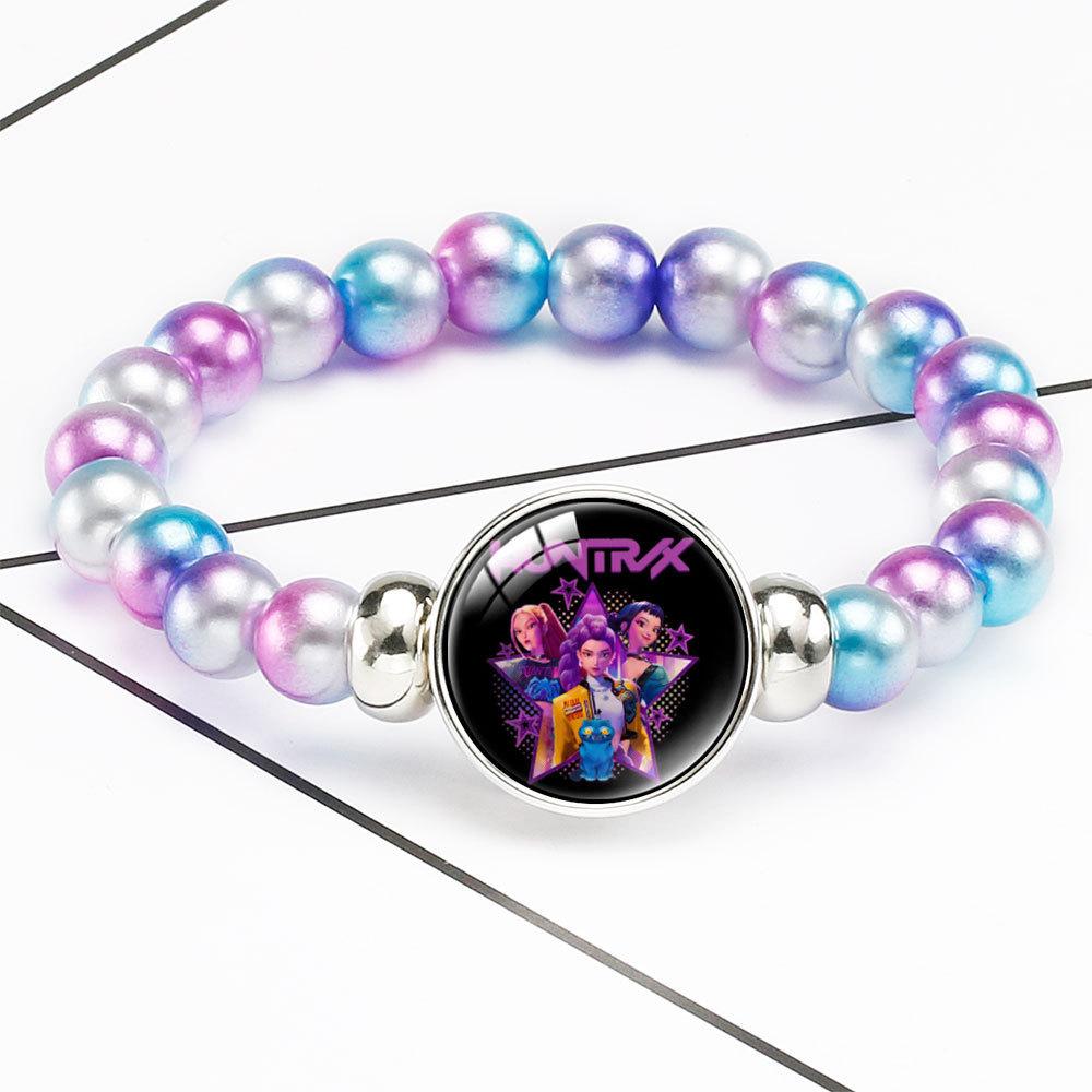 Браслет из бусин с плавным переходом цвета Rumi Zoey Mira Браслет с инкрустированным кристаллом Скрытая застежка Съемное эластичное украшение