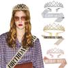 Birthday Party Shoulder Strap Female Birthday Girl Etiquette Bronzing Shoulder Strap Live Broadcast Crown Suit