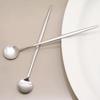 Table Art Abella Matte Silver Long Spoon, 2 Pieces, Korean Popular Tableware
