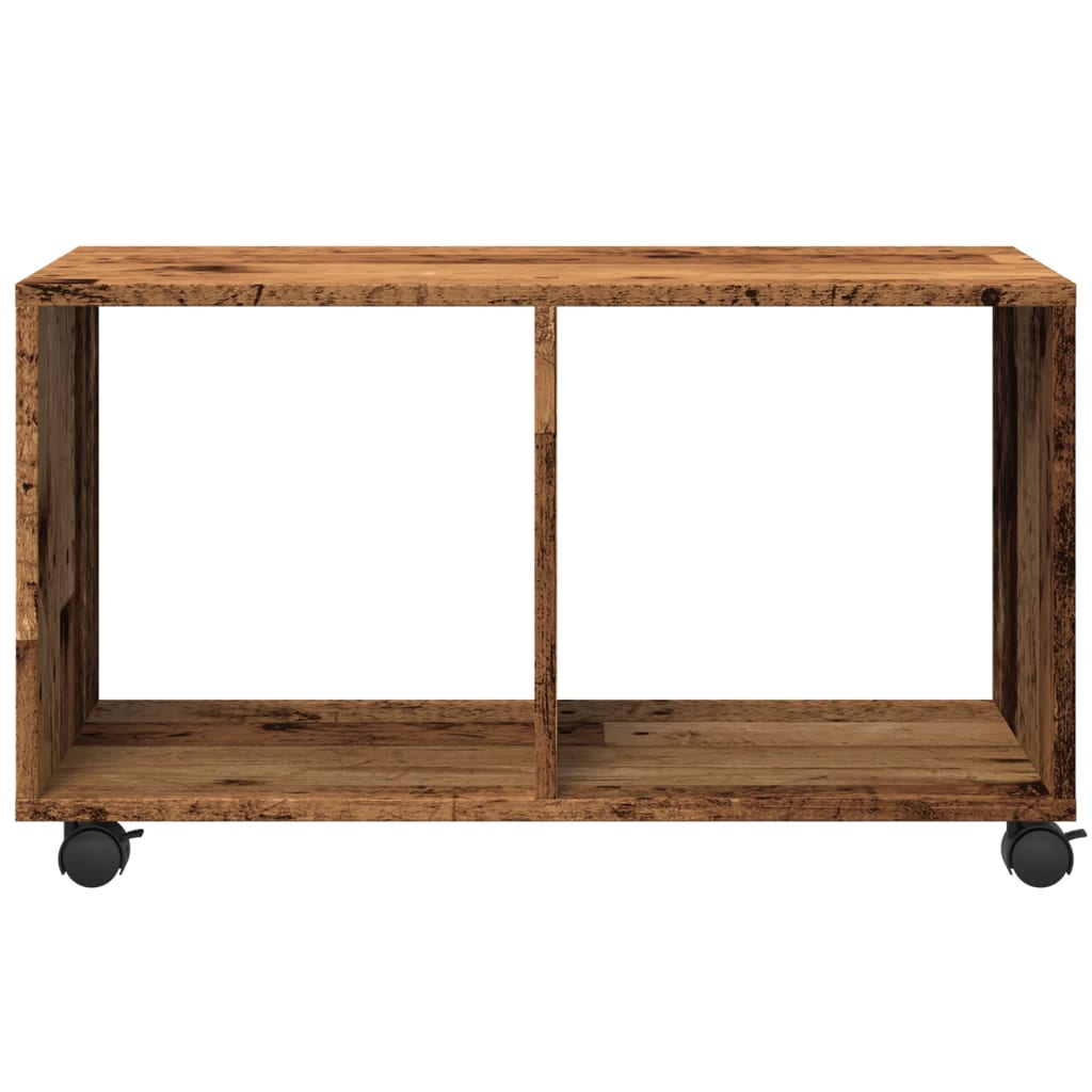 Rolling Cabinet with Rustic Wood Look 72 x 33 x 42.5 cm Engineered Wood