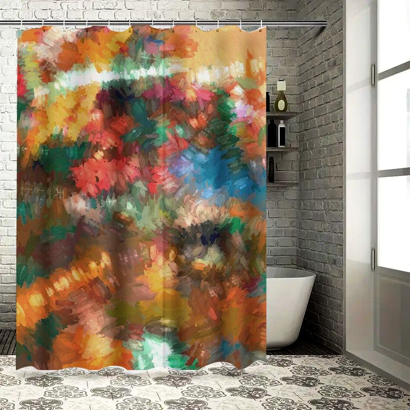 Colorful Watercolor Shower Curtain for Bathroom Decor Multicolored Abstract Design by TaurusDuan