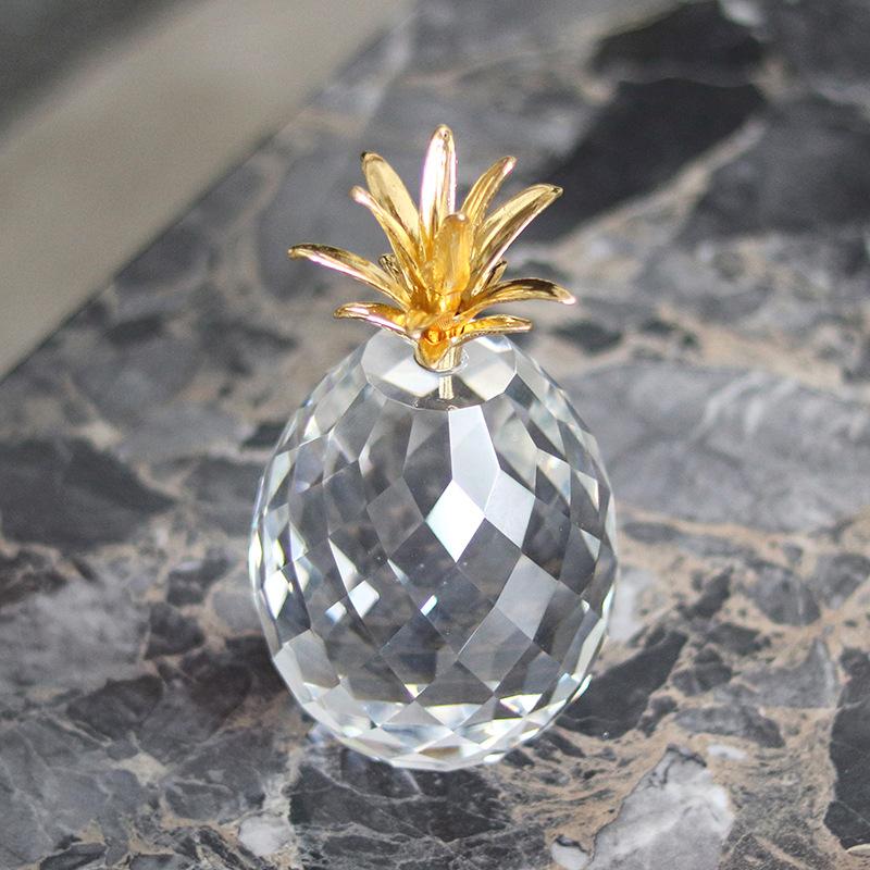 Современный свет роскошь искусство прозрачный кристалл фрукты ананас настольные украшения вход кабинет отель мягкий декор аксессуары для дома