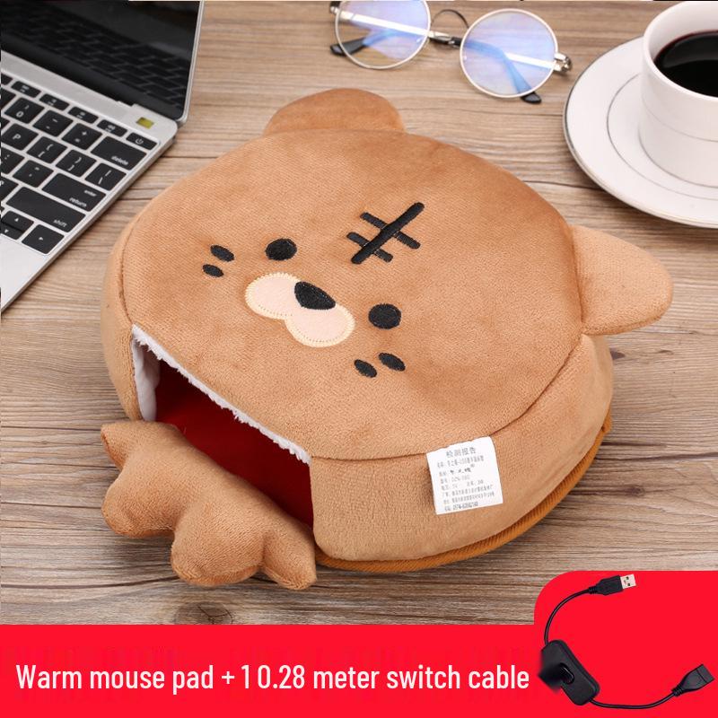 USB Нагреваемый коврик для мыши с поддержкой запястья - Флисовые перчатки-грелки для рук для мужчин