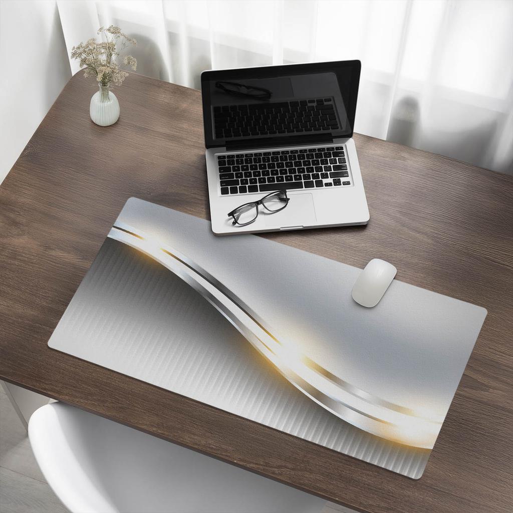 Durable Anti-Slip Desk Mat with Wavy Lines and Stripes 90x45 cm