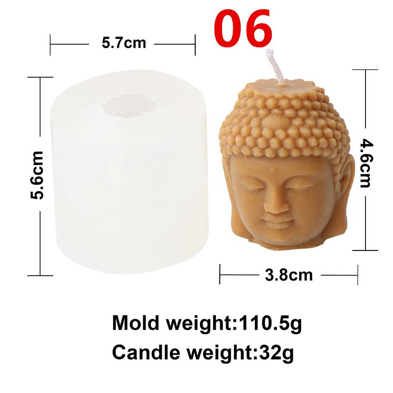 3D Maitreya Buddha Candle Silicone Mold DIY Buddha Statue Resin Gypsum Concrete Mold Mould Home Garden Decorations Craft Mold