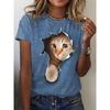 Women's 3d Dogs Cat Print T Shirt Fashion Tops Harujuku Oversized Summer O-Neck Top Female Clothing
