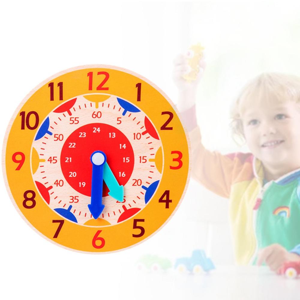 Teaching Function Wooden Teaching Clock Learning Clock Toy For 4 To 6 Years Old Kids