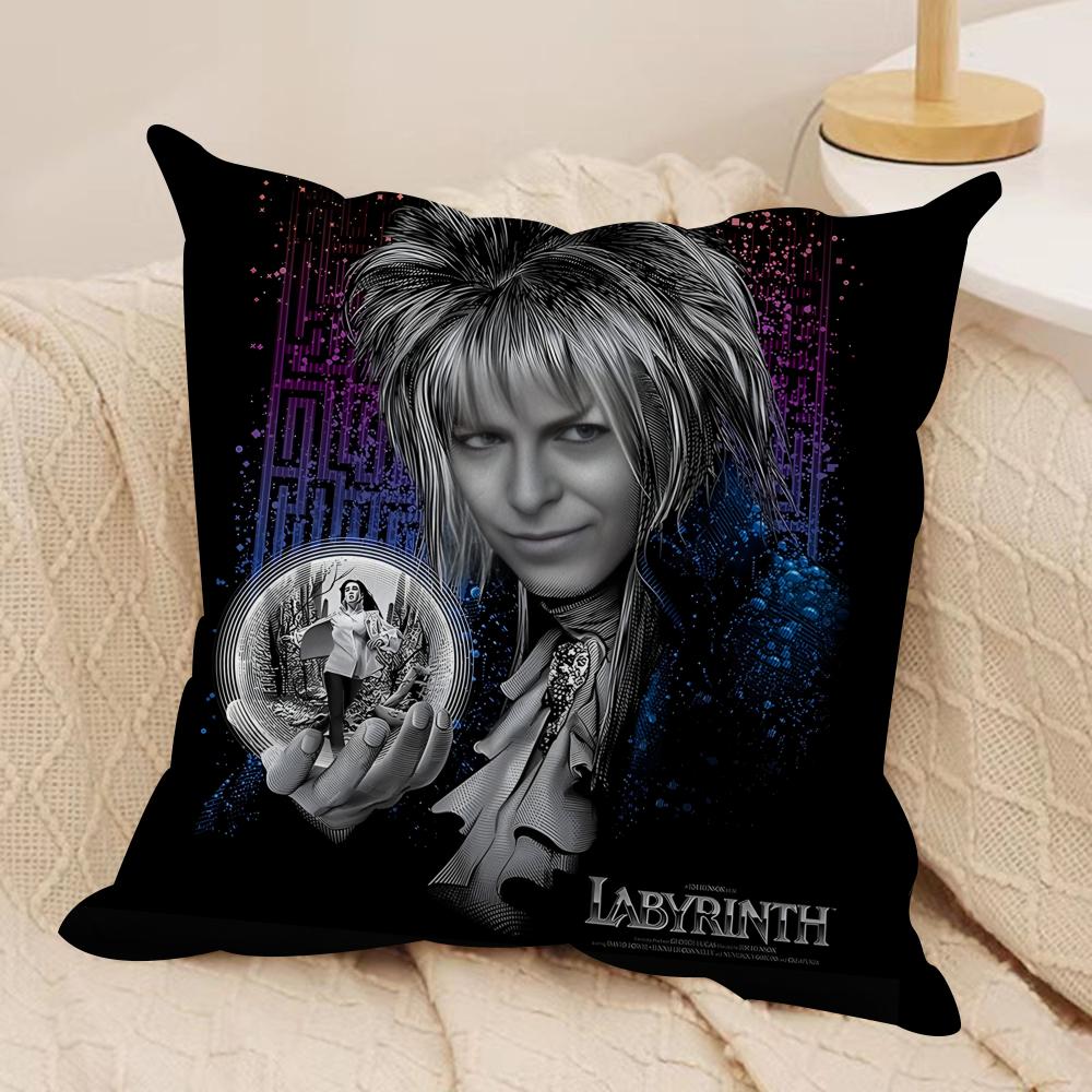 Fantasy Film LLabyrinth Cushion Cover Silky Short Plush Invisible Zipper Dustproof Sofa Pillow Case for Home Decor