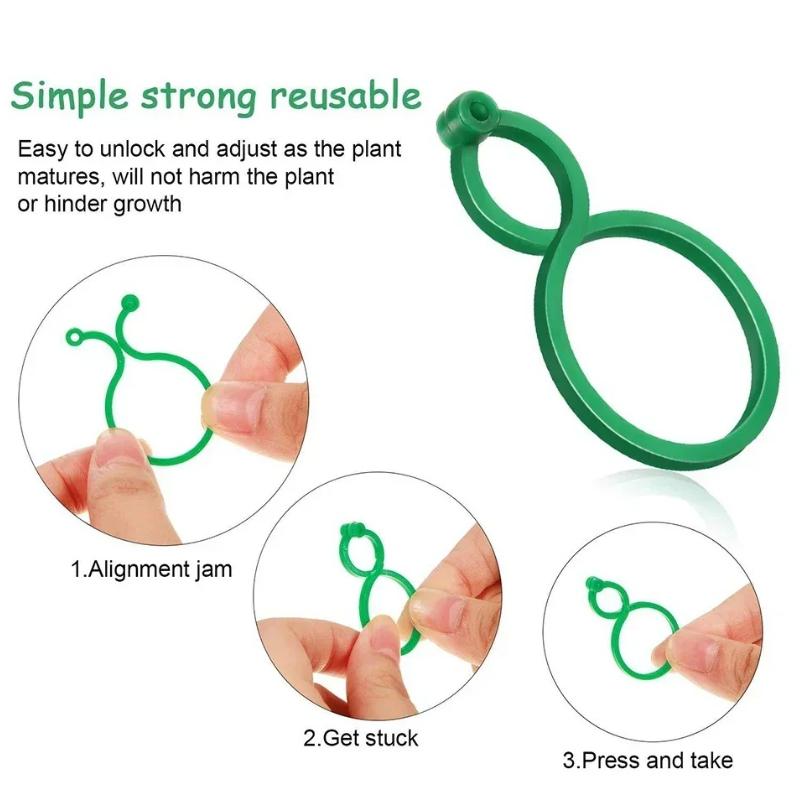 10-50PCS Garden Vine Strapping Clips Plant Bundled Buckle Ring Holder Tomato Plant Stand Support Tool Garden Tomato Grapevine Ties