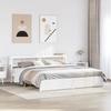 VidaXL Bed Frame with Headboard Without Mattress White 180x200 Cm 3306002