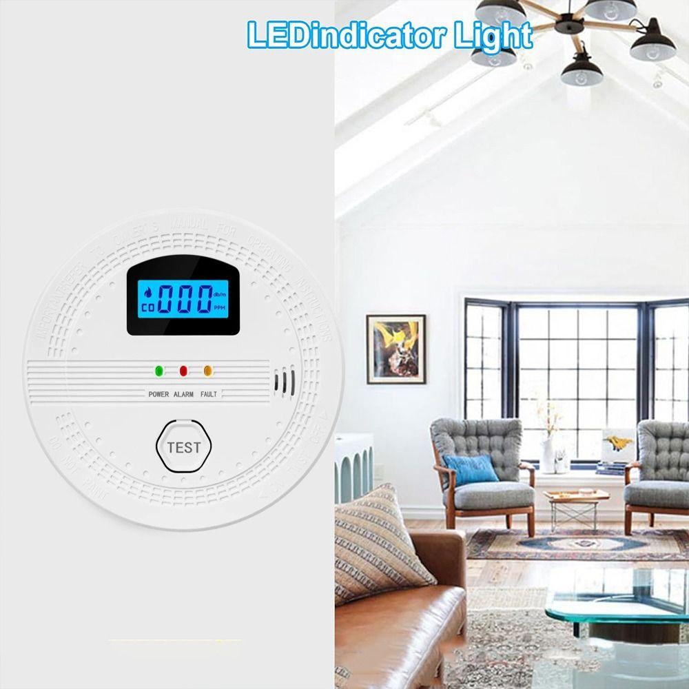Audible Alarm Fire CO Alarm LCD Digital Display CO Gas Monitor Alarm CO Monitor CO Sensor  Home Use