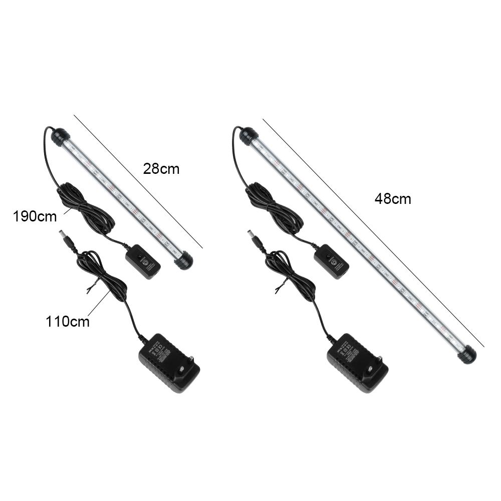 Погружная лампа для аквариума с дистанционным управлением, декоративное освещение, вилка европейского стандарта, 28 см, 48 см, 16 видов цветов, 5050 RGB, светодиодная лампа для аквариума