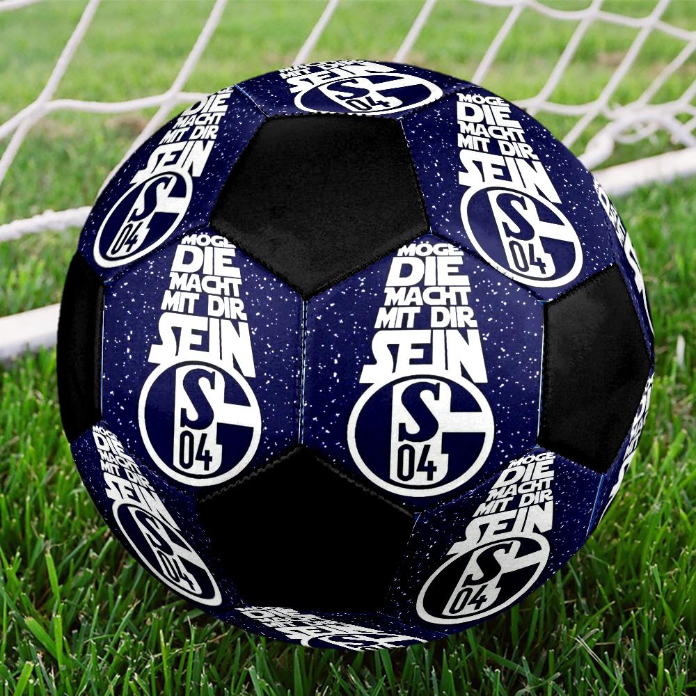 Schalke 04 Indoor Soccer Ball Colorful Machine Stitched PVC Size 5 Team Training Competition Ready Durable High-Bounce Cool Sports Gift