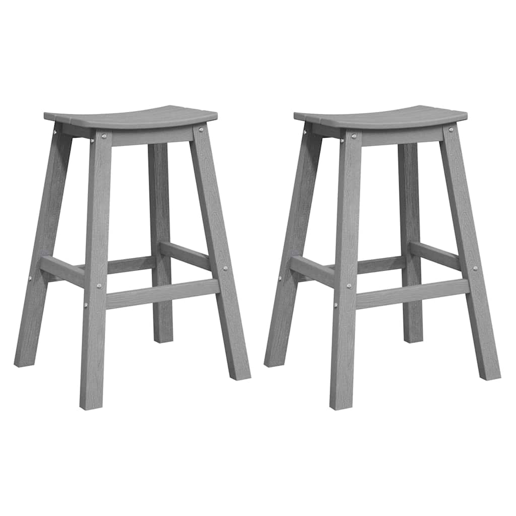 Bar Stool Set of 2 Light Gray 52 x 43 x 73.5 cm HDPE