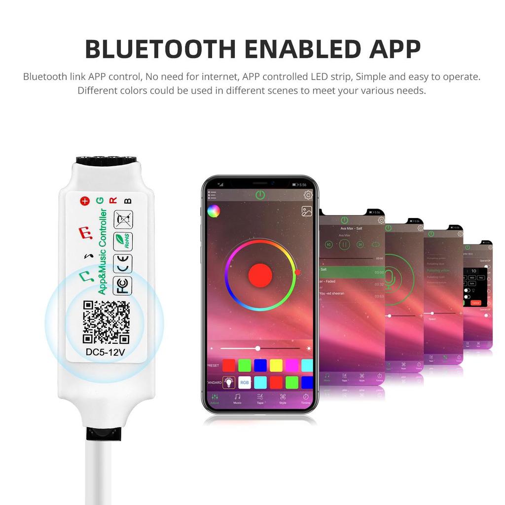 MALITAI 50FT Bluetooth светодиодные ленты Синхронизация музыки 5050 RGB SMD Красочные светодиодные ленты с пультом дистанционного управления телефоном DIY Светодиодные фонари для комнаты, кухни, ТВ-вечеринки