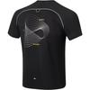 Li-Ning Повседневная Минималистичная Спортивная Дышащая Прохладная Ледяная Шелковая Футболка с коротким рукавом Мужские топы Черный ATSW507-1