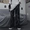 Lightning Skeleton Print Gothic Pants Men Loose Casual Wide Leg Trousers High Street Cool Sweatpants Couple Streetwear