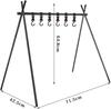 Moyot Aluminum Alloy Lantern Hanging Rack, Lantern Stand, for Outdoor Camping, Foldable, Lightweight, with 6 Adjustable Hooks and Storage Bag