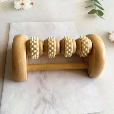 Массажер для ног, деревянный ролик для ног, акупрессурный рефлексологический массажер, снятие боли при фасциите, расслабление мышц, 1) 1 шт