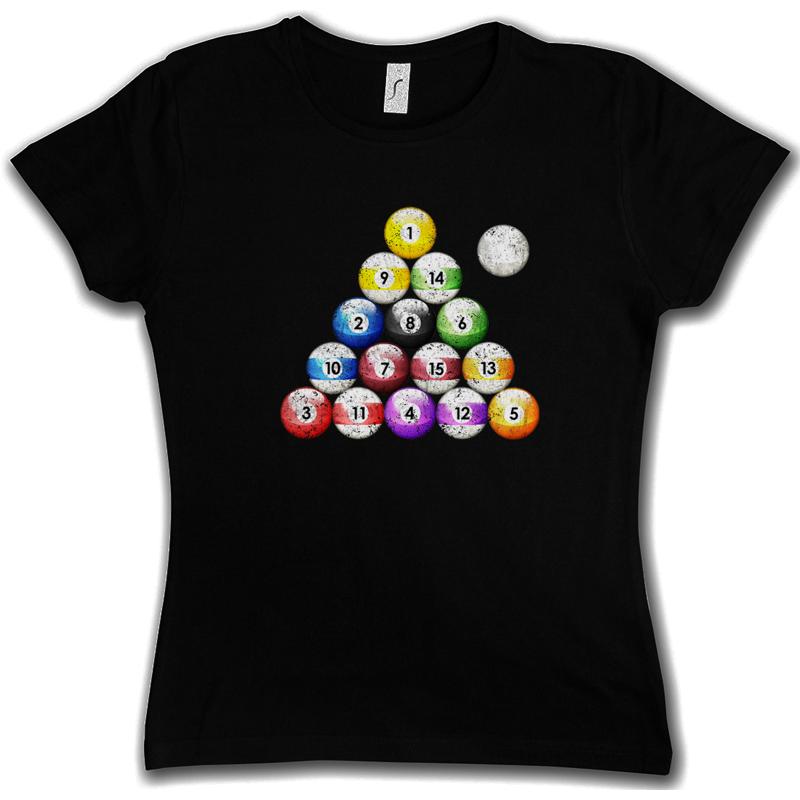 Pool Balls Rack Graphic Print T-shirt