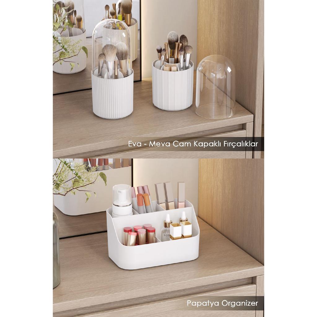 Elegance Xl (35cm) Makeup Cosmetic Perfume Cream Serum Organizer With Drawers White