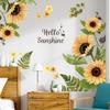 Sunflower Wall Stickers Glass Decorative Stickers Living Room Floral Background Wall Bedroom Room Decoration Accessories
