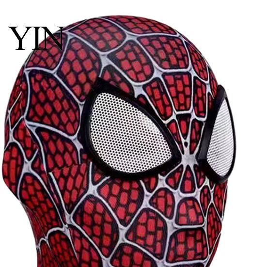 Superhero Role Play Mask Spider Balaclava Mask, Full Face Cosplay Headpiece for Adults Kids, Realistic Movie Web Hood Breathable Costume with