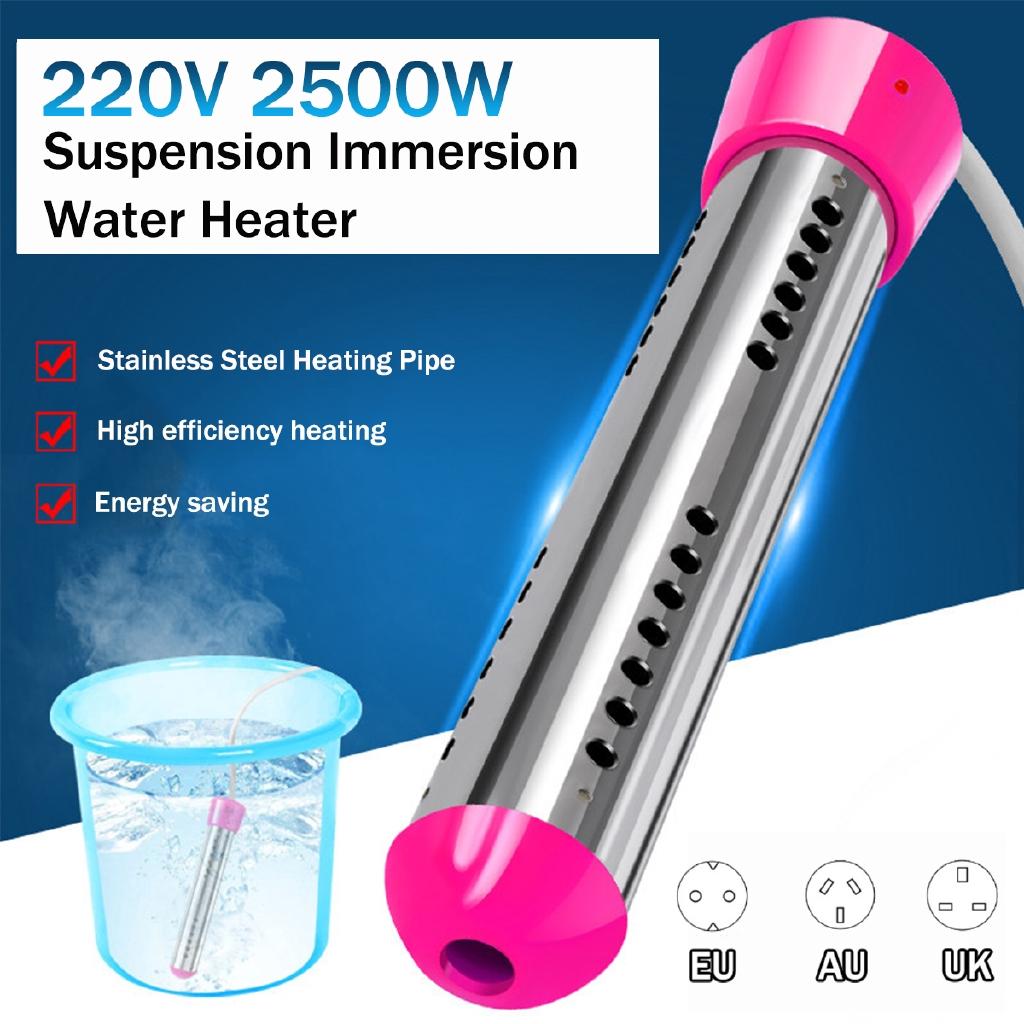 Electric Immersion Element Boiler Automatic Power-off Water Heater Curling Irons Heater Red 220V 2500W 1.5M