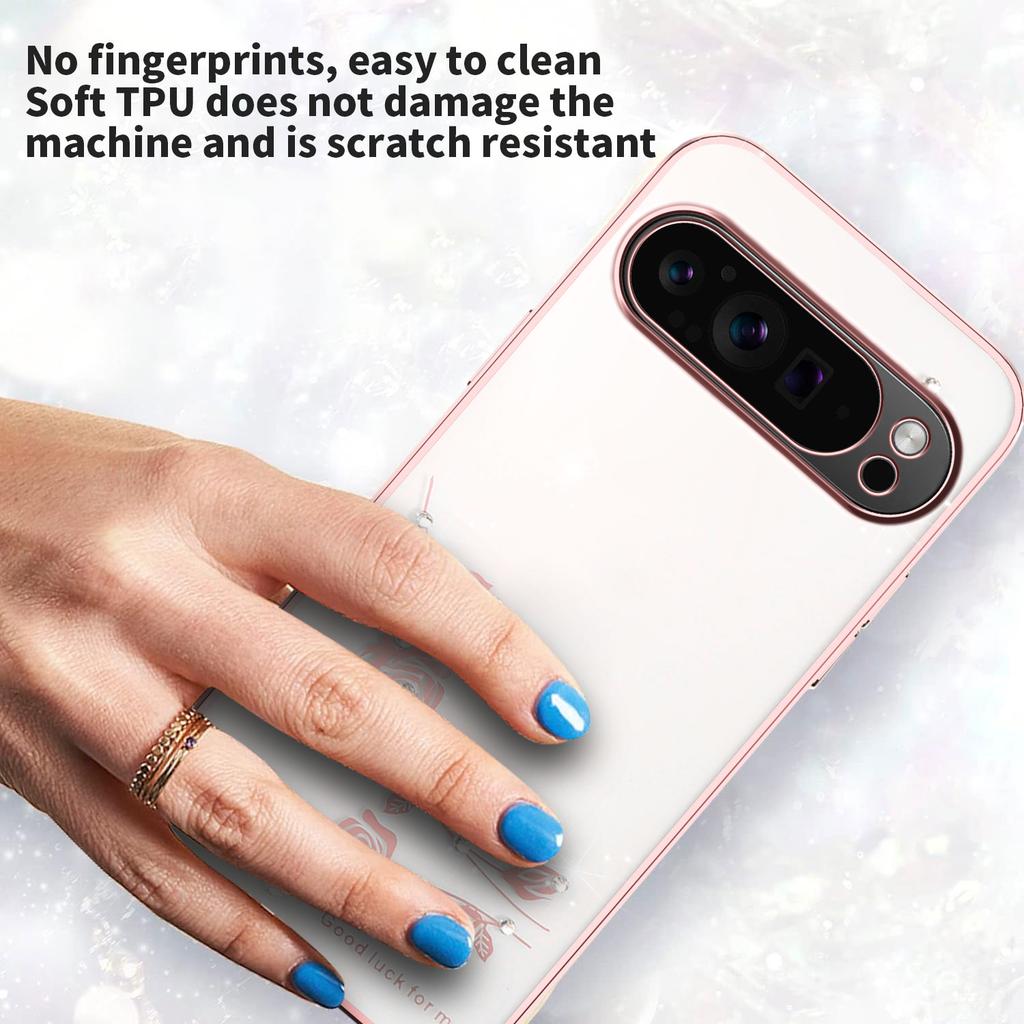 KADEM For Google Pixel 10 Pro XL Case Flower Rhinestone Decor TPU Phone Cover