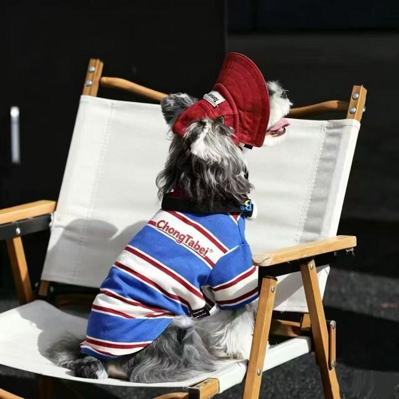 Lightweight Striped Pet Dog Shirt Small Breeds Snowshoe Bichon Schnauzer Breathable Two-Legged Outfit