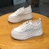Inner Height Increase Soft Sole White Shoes Women's Mesh Breathable 2024 Summer New Small Thin Thick Sole Muffin Shoes Tide