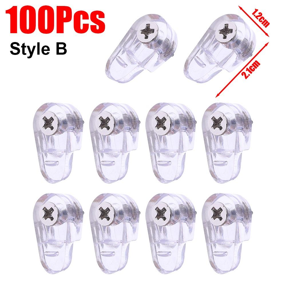 100Pcs with Screws Glass Fixing Clip Kit Plastic Mirror Holder Clip  Cabinet Doors Windows