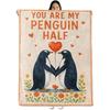 Penguin Blanket Soft Cute Penguins Flannel Fleece Throw Blanket Lightweight Fuzzy Plush Blanket for Couch Bed Sofa Home Decor