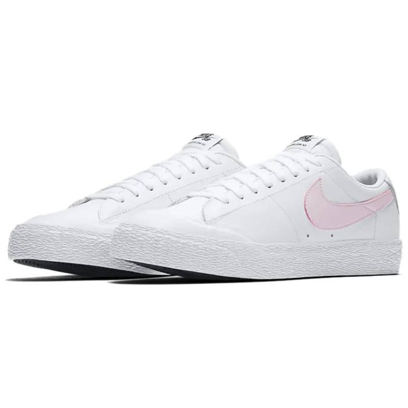 Nike Кеды для скейтборда Sb Blazer Zoom Low Белые Призматический розовый 864348-160