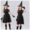 Halloween Parent-Child Adult Children Black Veil Witch Dress Witch Dress Temperament Witch Night Ghost Game Dress