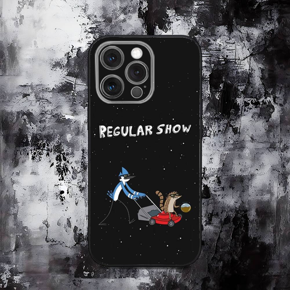 R-RegularS Cute Show Phone Case For iPhone 16,15,14,13,12,11,Pro,Max,Plus,X,XS,SE,E,Mini,Soft Silicone Black Case